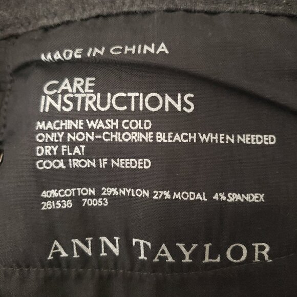 Ann Taylor Pant Size 10 Straight Leg Mid Rise Stretch Gray - Picture 8 of 8